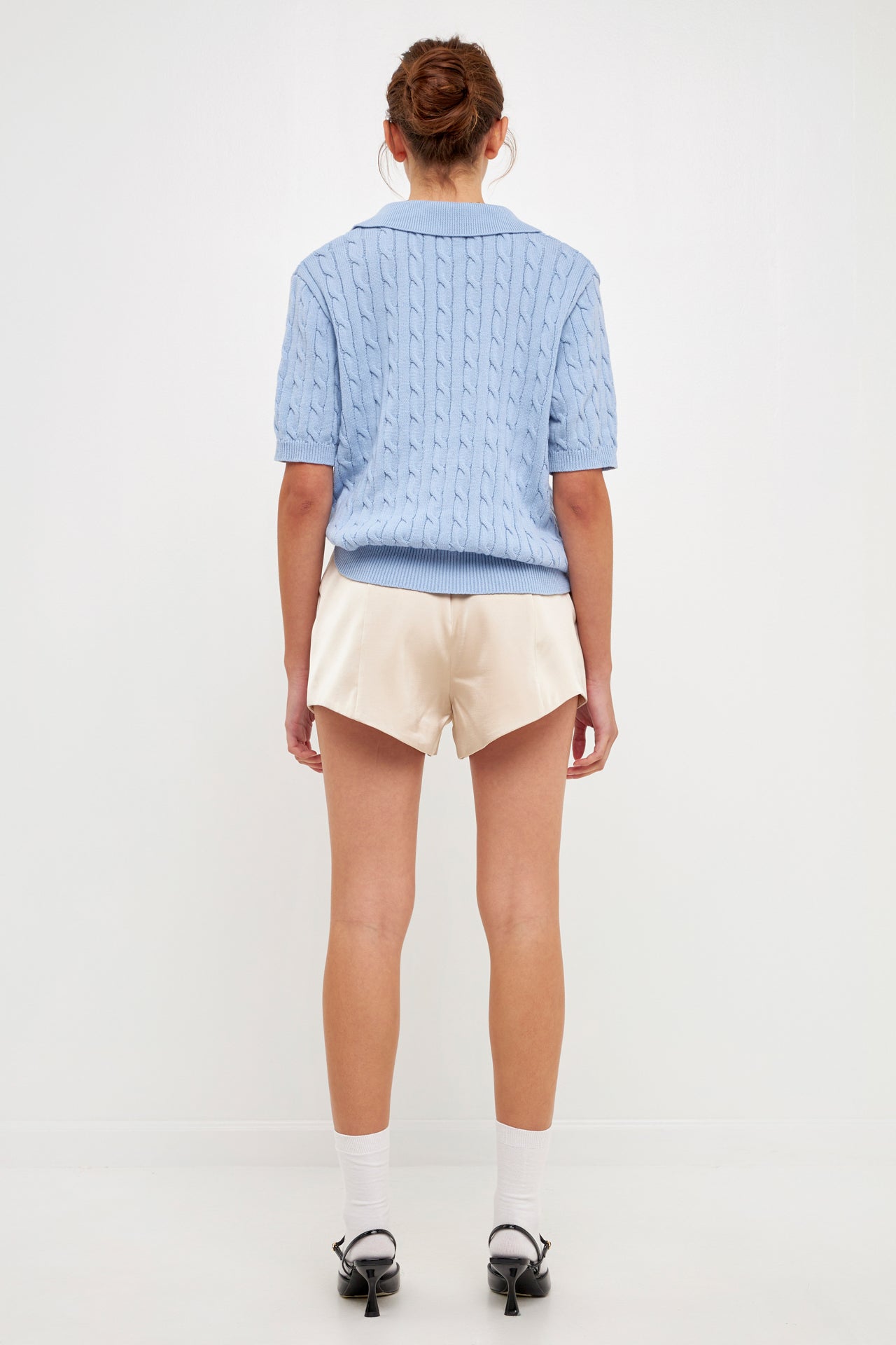 Cable Knit Polo Top