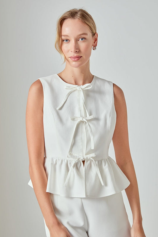 Charlotte Sleeveless Peplum Top