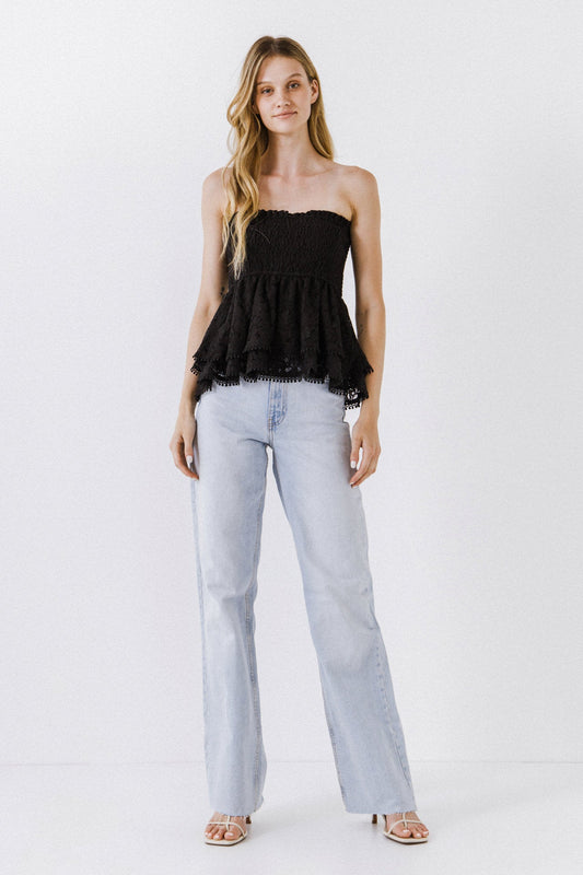 Strapless Tube Lace top