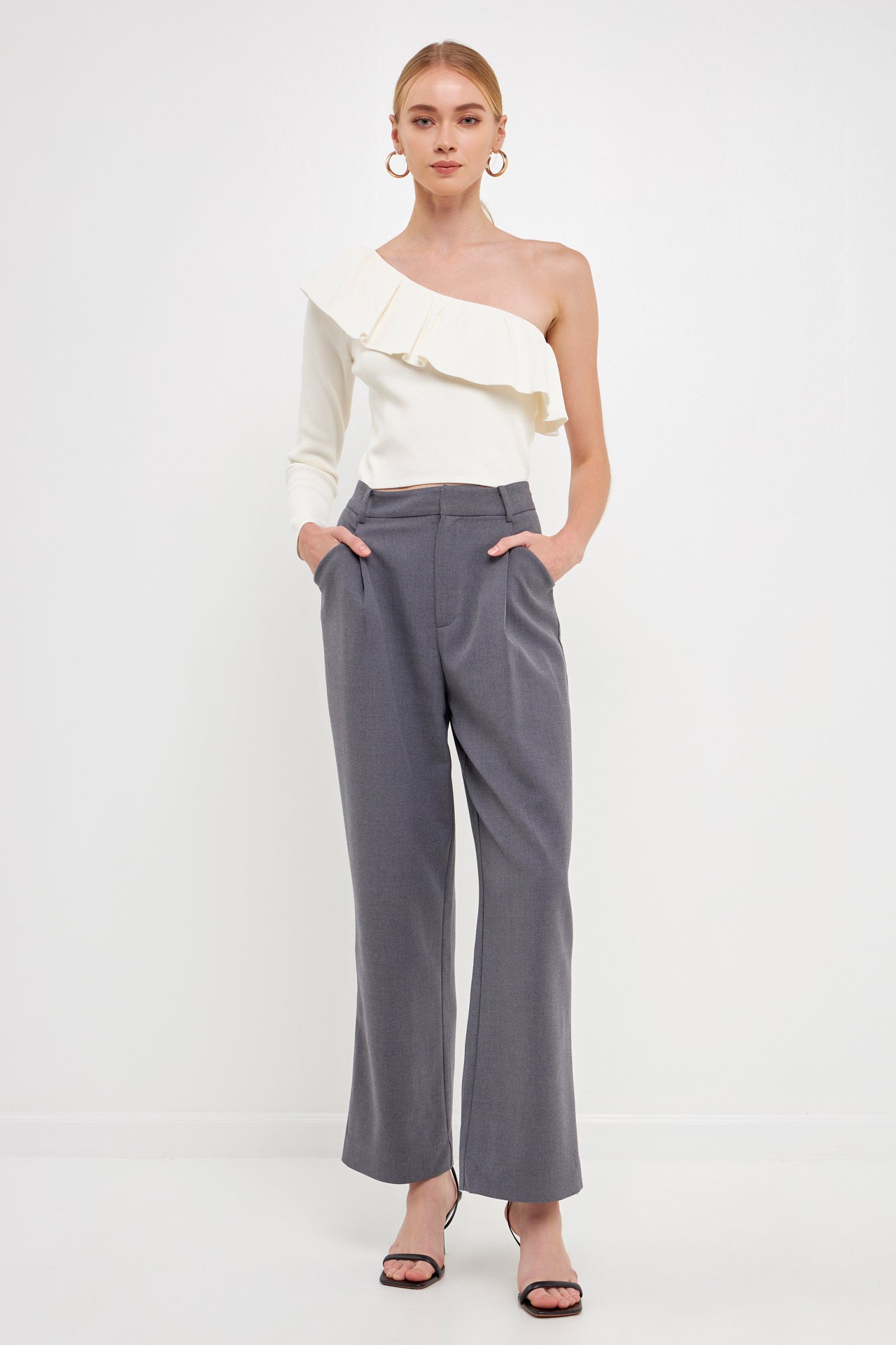 One Shoulder Top With Ruffle