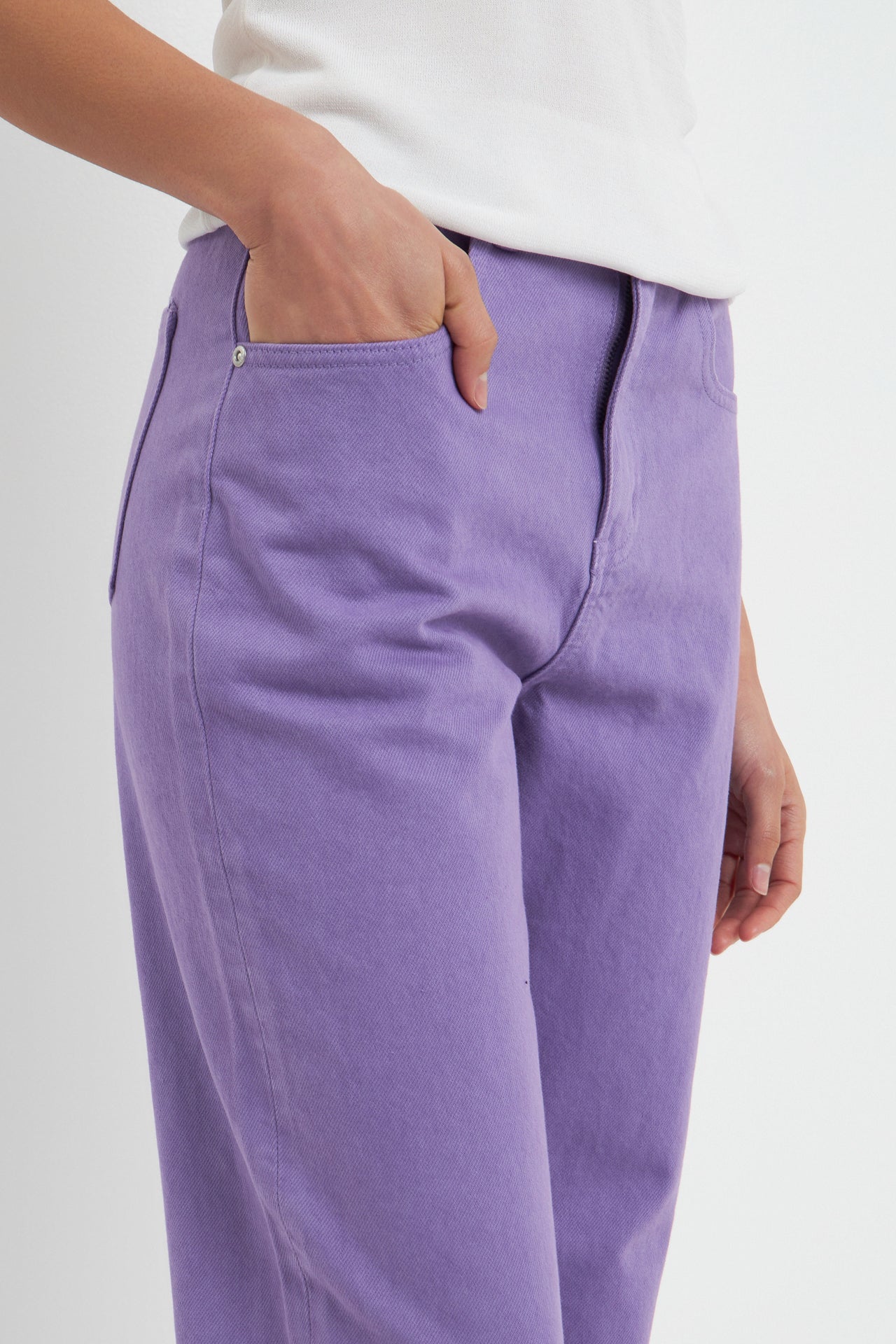 Color Full Length Wide Leg Jean