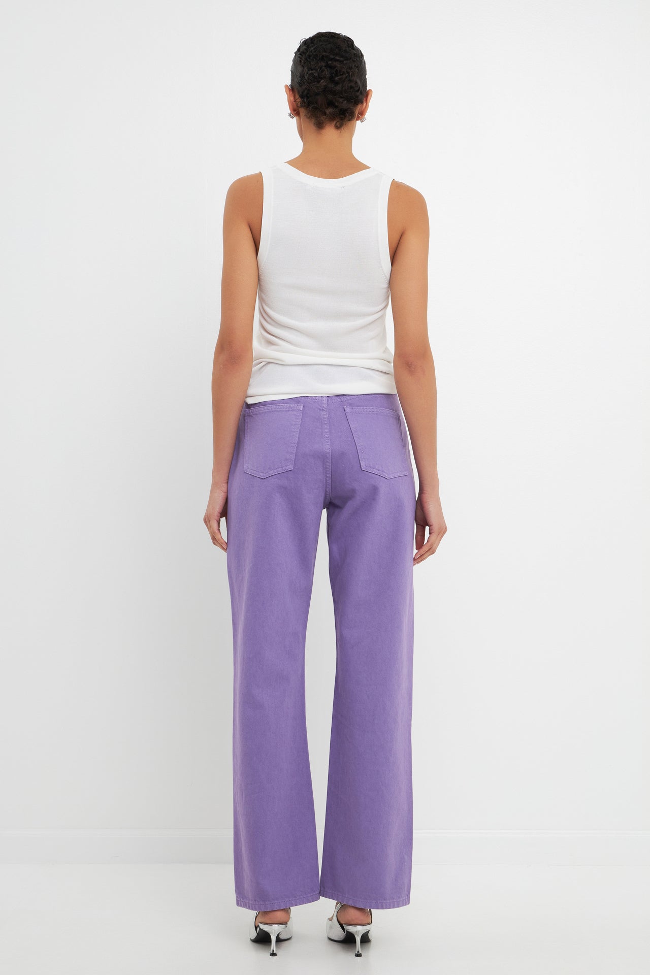 Color Full Length Wide Leg Jean