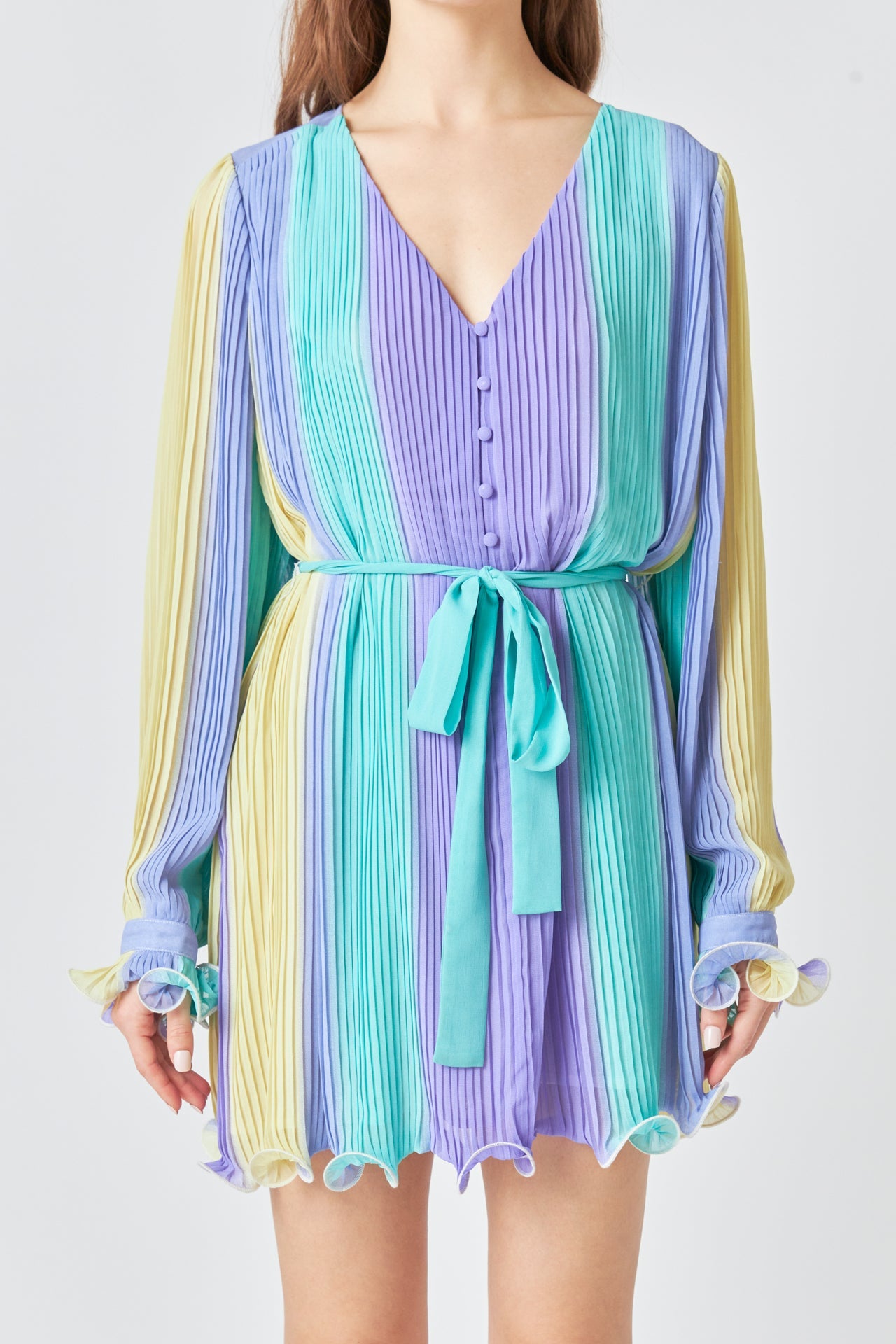 Pleated Mini Dress