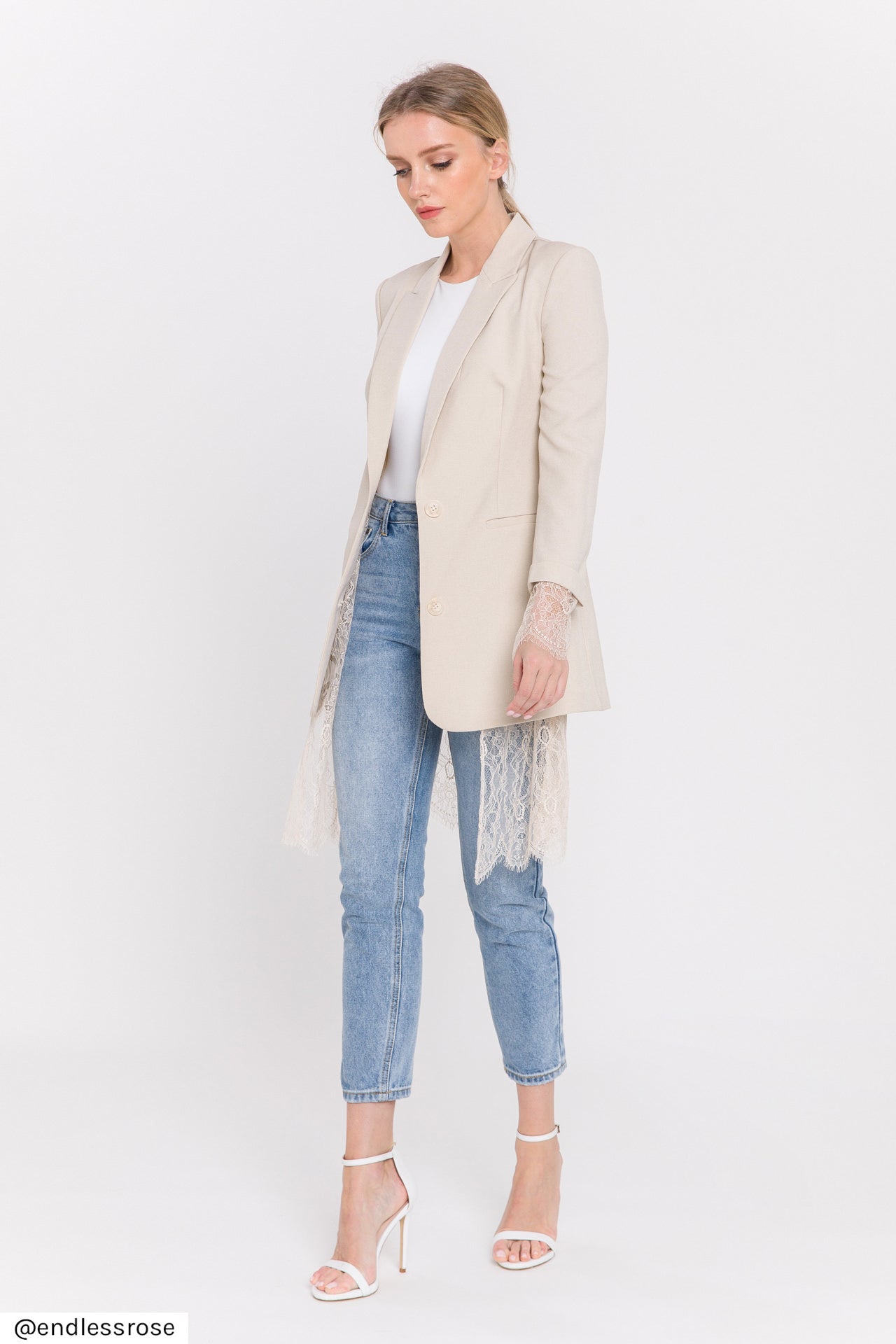 Lace Combo Blazer