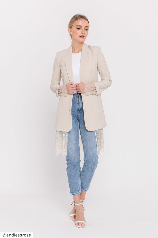 Lace Combo Blazer