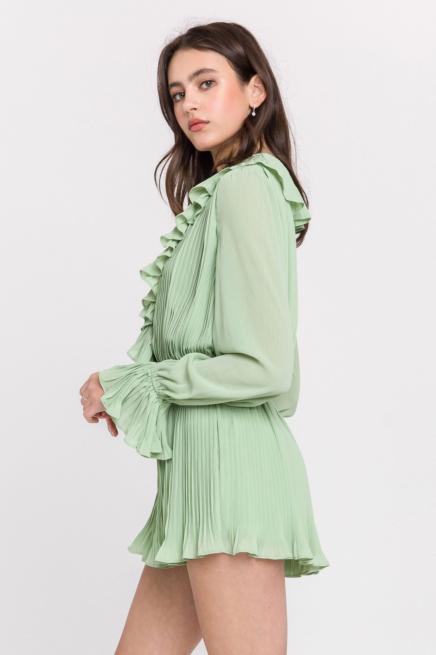 Ruffled V-neck Romper