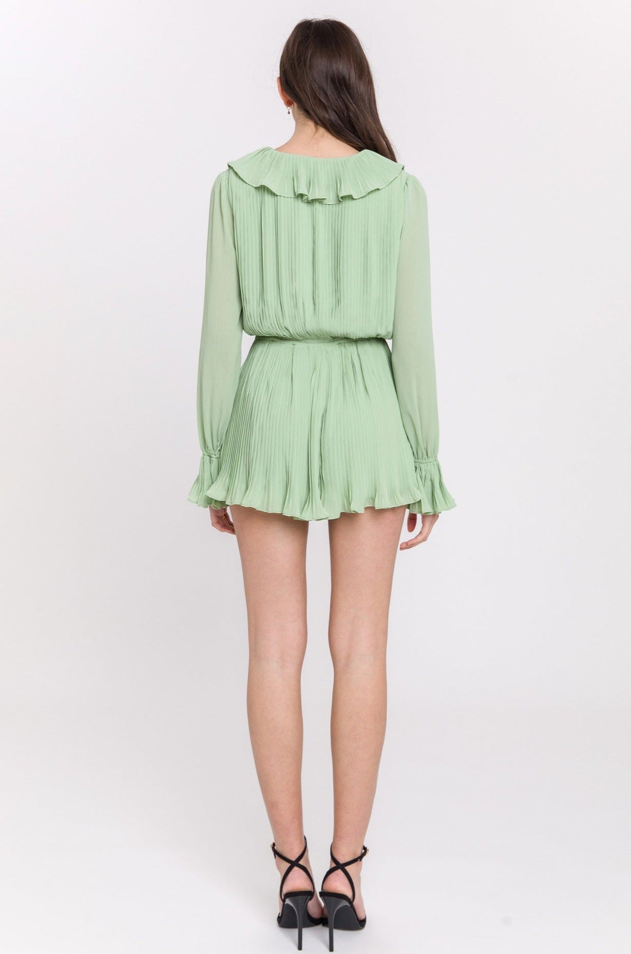 Ruffled V-neck Romper