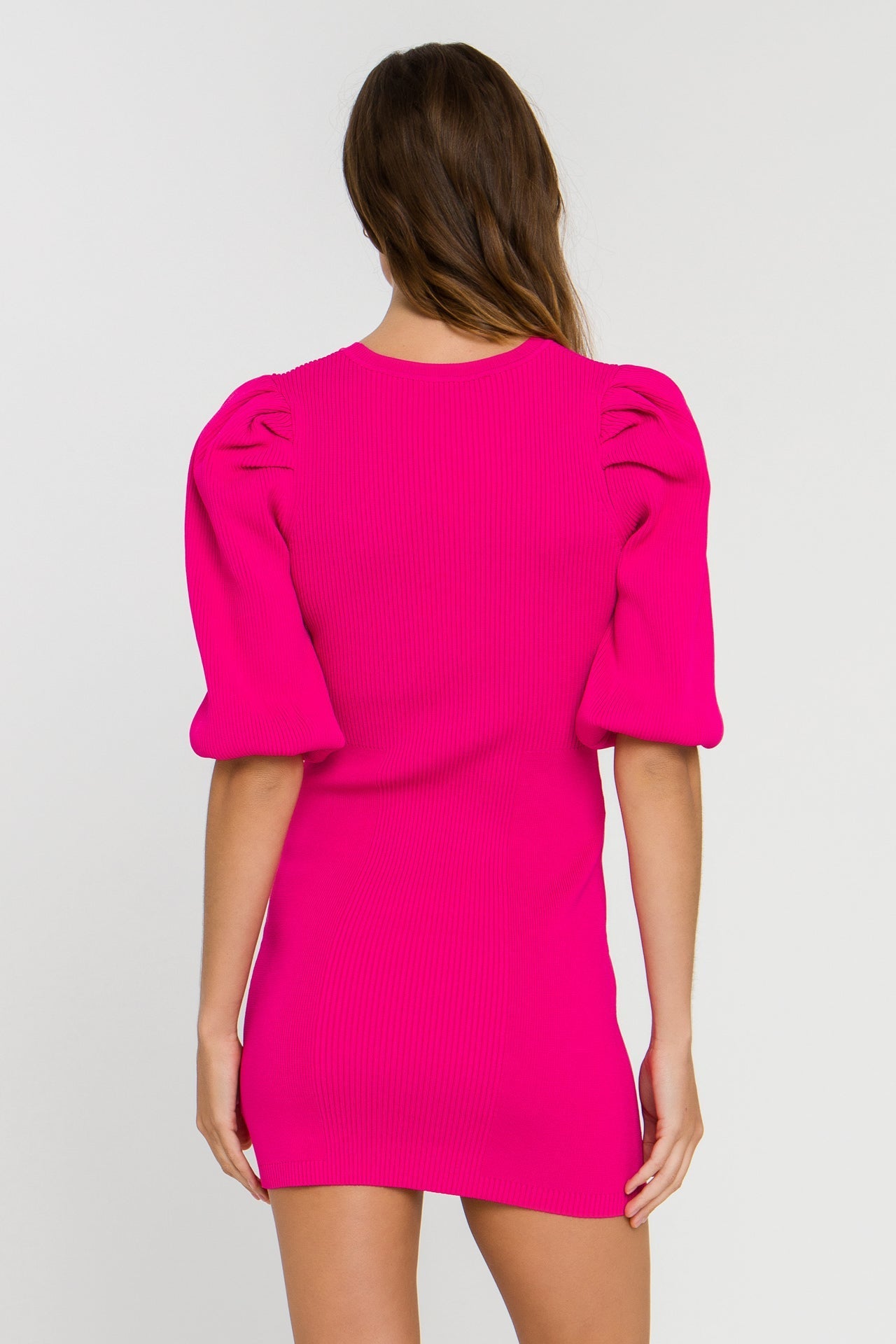 Puff Sleeve Knit Dress